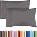 King Pillow Cases Set of 2 - Ultra Soft Hotel Quality Pillowcase Covers - Comfy, Cozy & Wrinkle Free - Shrinkage, Stain & Fade Resistant - Machine Washable Pillow Protectors - 2 Piece Set - Dark Grey
