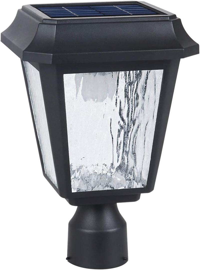KMC Lighting ST4618Q-A Solar Lamp Post Lights Solar Post Lights Outdoor Post Lights Die-Casting Aluminum 3-inch Fitter Base for Post Mount