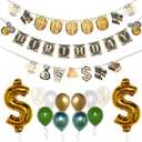 Pirese Money Happy Birthday Banner, Money Birthday Decorations, Money Party Decorations
