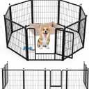 Dog Playpen 24 Inch 8 Panels, Ideal Dog Fence for Puppy/Small Dogs Indoor & Outdoor Bliss, Perfect Dog Pen for Camping, Yard, RV, Garden Fence, Black