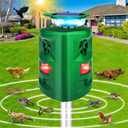 360°Solar Ultrasonic Animal Repellent, Deer Repellent Devices Cat Repellent Outdoor, Waterproof Squirrel Raccoon Rabbit Skunk Dog & Bird Deterrent with Motion Sensor & Flashing Light for Garden Yard