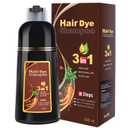 cosmpro Brown Hair Dye Shampoo for Gray Hair Coverage Hair Color Shampoo Herbal Hair Dye Shampoo 3 in 1 for Men and Women, Instant Color Shampoo Hair Shampoo Champu Con Tinte Para Canas (Brown)