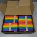 WISYOK 1000 Pcs 6" Colored Jumbo Craft Sticks - Wooden Rainbow Popsicle & Wide Lollipop Sticks, Ideal for DIY Crafts & Children's Education