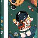 Gencyfu for Samsung Galaxy S23 FE Case, Creative Astronauts Pattern Ultra Thin Soft Phone Cover for Galaxy S23 FE 6.4 inch, Astronauts Green