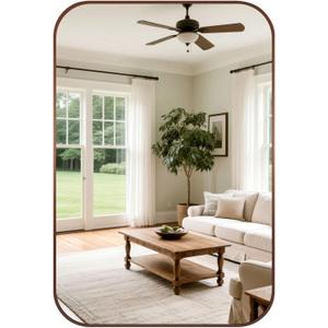 16x24 inch Rectangle Wall Mirror, Brushed Bronze Metal Framed Vanity Mirror for Bathroom,Anti-Rust Frame & Tempered Glass,Mounted Vertical or Horizontal