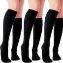 Joulli Women's Knee High Athletic Socks Stripe Tube Outdoor Sport Socks 1-3 Pairs
