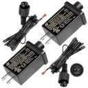 JYNTERPLAY 2-Pack 12V 1A Replacement Yard Inflatable Adapters Class 2 Power Supply with 2 10ft Extension Cords Transformer US Plug for LED String Lights Christmas Halloween Decoration