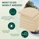 HARBOREST Outdoor Chair Cushions Set of 6, Water Resistant Patio Chair Cushions with Ties, Outdoor Seat Cushions for Patio Furniture, 17"x16"x2", Beige