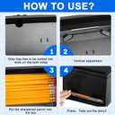 Yaocom Stainless Steel Pencil Dispenser Pen Holder Pencil Bucket with 2 Stickers Small Metal Bucket with Handle for Bulk Pencils Storage Supplies(Black)