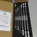 Orion Motor Tech 6-Piece Ratcheting Wrench Set, Metric 8-19 mm Flex Head Ratcheting Wrench Set, Extra Long Ratchet Wrench Set with 72 Tooth Gear & Double Box End