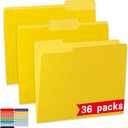 Yellow File Folder,1/3-Cut Tabs,File Folder Letter Size,8.5x11 File Folders for Office,School and Home,Organizer Folder(36 Packs)