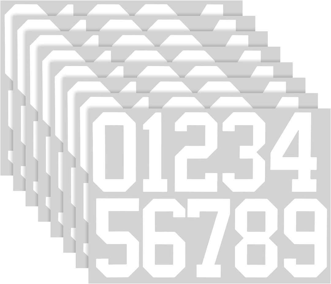 TaoBary 8 Sheets Mailbox Numbers Stickers Waterproof Vinyl Number Stickers Self Adhesive 0-9 Vinyl Decals for Car/Home/Residence(6 Inch,White)