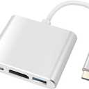 USB-C to HDMI Adapter (Supports 4K / 30Hz) - Type- C 3 in 1 Converter Cable for 2017/2018 MacBook Pro, MacBook, Mac Pro, iMac, Chromebook, & More USB 3.0 Type-C Devices