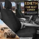 Front & Rear Full Set Cloth Seat Covers for Ford F150 2015-2026 F150 Lightning 2022-2025 F250 F350 Super Duty 2017-2026 Crew Cab Foam Padded Bucket Seat Covers - Black