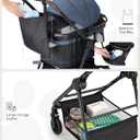 3 in 1 Pet Carrier Stroller with Detachable Carrier, Foldable Dog & Cat Stroller for Small/Medium Dogs up to 33 lbs, Large Storage Bag, Full Window Mesh, One-Touch Dual Brake, Car Seat