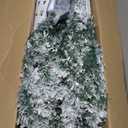 7FT Premium Artificial Christmas Tree, Snow Flocked Hinged Pine Tree with Solid Metal Stand for Outdoor and Indoor Holiday Decor (White)