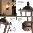 Oil Rubbed Bronze Outdoor Wall Light Fixtures, 20" Large Dusk to Dawn Front Porch Lights Waterproof with Glass, Exterior Wall Mount Sconce Outside Lighting for Garage House, OS-OD2615OB-WM