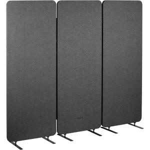 VIVO Freestanding 72 x 66 inch Privacy Panel, Cubicle Divider, Acoustic Wall Partition, x4 24 inch Panels, Dark Gray, PP-3-T072D