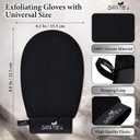 Exfoliating glove for Shower & Exfoliating body scrubber 100% Vegan Viscose Kessa Mitt for Dead Skin Removal, Self-Tan Fade & Keratosis Pilaris Dual-Texture Glove for Spa & Massage (1 Pack BlacK)