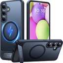 TORRAS Strong Magnetic & Seamless Stand for Samsung Galaxy S25 Plus Case, Fit for MagSafe, Mil-Grade Drop Protection, Adjustable Kickstand for Samsung Galaxy S25 Plus Case, Slim Transluent Black 2025