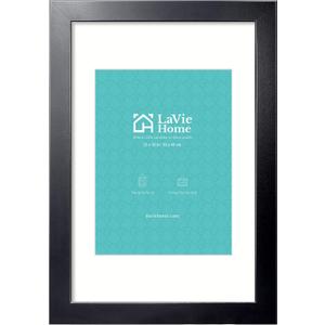 LaVie Home 12x18 Picture Frame Black Poster Frame,Display Pictures 9x12 with Mat or 12x18 Without Mat, Stable and Sturdy Frame and Polished Plexiglass, Horizontal and Vertical Format of The Walls