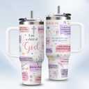 Christian Gifts for Women 30oz Tumbler - I Am a Child of God Insulated Travel Mug with Handle & Straw - Birthday Christmas Gifts, Inspirational Religious Catholic Baptism Confirmation Gift for Her