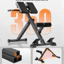 Roman Chair, 350 Ib Adjustable Back Extension Bench, Black, One Size