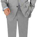 DTI BB Signature Italian Men's 2 Button Two Piece Suit Modern Fit Jacket Pant (48, Silver Gray)
