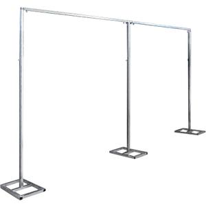 10x20ft Backdrop Stand, Wedding Party Backdrop Stand Pipe Kit Curtain Frame, Professional Background Support, Heavy Duty Photoshoot Stand for Wedding Party Celebration Photography Stage (Silver)