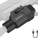 DEFENTAC 1800 Lumens Slidable Pistol Light with Quick Release, Rechargeable Tactical Flashlight with Strobe/Momentary for Guns with Pic-Rail (Not for Subcompact)