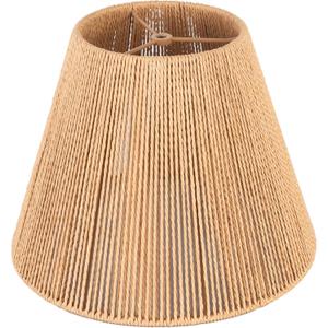 Boho Rattan Lamp Shade 7'' Top 13'' Bottom 10'' Heigh Cozy Vibe Decor Shade, 7X13X10