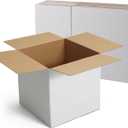 CRUGLA 10x10x10 Shipping Boxes 15 Pack, White Corrugated Cardboard Boxes with Side-Lock and Pre-Applied Double-Sided Tape, Easy Assemble Packing Mailer Boxes for Small Business Shipping