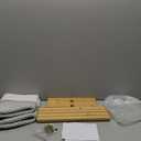 Plant Basket with Stand Indoor Planter Pot Holder Sturdy Jute Rope Modern Woven Basket, Cotton Rope Woven Pot with Bamboo Stand(10 Inch,White and Gray)