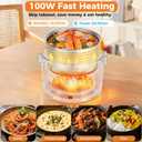Electric Lunch Box 1.5L, 100W Portable Food Warmer Heated Lunch Box for Car/Truck/Home | 3-in-1 12V/24V/110V Leak-Proof 304 Stainless Steel with Insulated Bag & Cutlery, Black