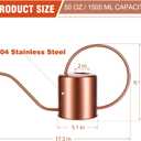 Plant Watering Can, 50 oz / 1500 ml Stainless Steel Metal - Modern Decorative with Long Spout for Indoor Potted Plants, Bonsai, Garden Flowers, Copper