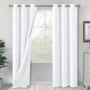 BGment White Living Room Curtains 84 Inch Length 2 Panels Set, Thermal Insulated Bedroom Curtains Soundproof Room Darkening Window Drapes, Each Grommet Drape 42 Inch Wide