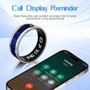 Smart Ring for Women & Men, Fitness & Health Tracker with Display Screen, IP68 Waterproof Smart Rings for Health Monitoring, Fitness Tracker Ring with Call Notification, No App Fees (Silver, 8#)