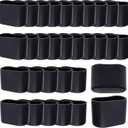 Geesatis 1.6" X 0.7" Oval Chair Leg Caps, PVC Table Chair Leg Cover, Hardwood Floor Protector, Double Thickness, Black, PVC, Rectangle,32 Pack