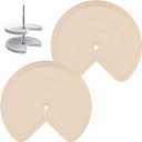 Lazy Susan Shelf Liner,Silicone Lazy Susan Liner for 28inch Dual Tier Pie Cut Lazy Susan Organizer,Non-Slip Thermal Protection Lazy Susan Mat 2 PCS (Khaki)