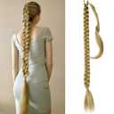 Long Braid Ponytail Extension With Hair Tie Straight Sleek Wrap Around Hair Extensions Braid Pony Tail Fluffy Natural Soft Synthetic Hairpieces For Women (27#, 32InchPack of 1)