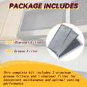 Microwave Filter Replacement - 3 Pcs Charcoal and Grease Filter Kit Compatible with GE Models JVM6175YK5FS, JVM6175SK5SS, JVM6175DK5BB, JVM6175DK5WW| Effective Odor Elimination