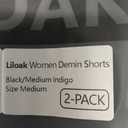 Liloak Womens Pack of Washed Denim Jean Shorts Mid Rise Casual Ripped Frayed Hem Summer Hot Shorts Pack (M)