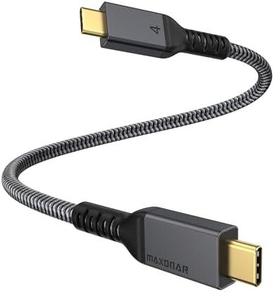 Maxonar [1.6Ft] Thunderbolt 4 Cable, Short Thunderbolt Cable 40Gbps with 240W Charging and 8K/5K@60Hz Compatible with Thunderbolt 4/3, USB4, and USB C