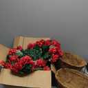 Hananona 2 Set Artificial Outdoor Geraniums Flowers with Hanging Basket, 2 Hanging Planters with 12 Pcs Red Geranium Flowers for Christmas Front Porch Garden Patio Home Decor (2, Red)