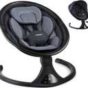 LAREX Baby Swing to Toddler Electric Infant Swing Portable for Newborn Boy Girl, 5 Sway Speeds with Remote Control, 12 Preset Melodies and Bluetooth, 0-6 Months Max 20 Lbs (2024 Model-Black)