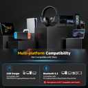 SG600 Wireless Gaming Headset for PC, PS5, PS4, Laptop, Mac, Nintendo Switch, 2.4GHz & Bluetooth 5.3 Gaming Headphones with Noise Canceling Mic, Stereo Sound, 70+Hr Battery, 15ms Latency