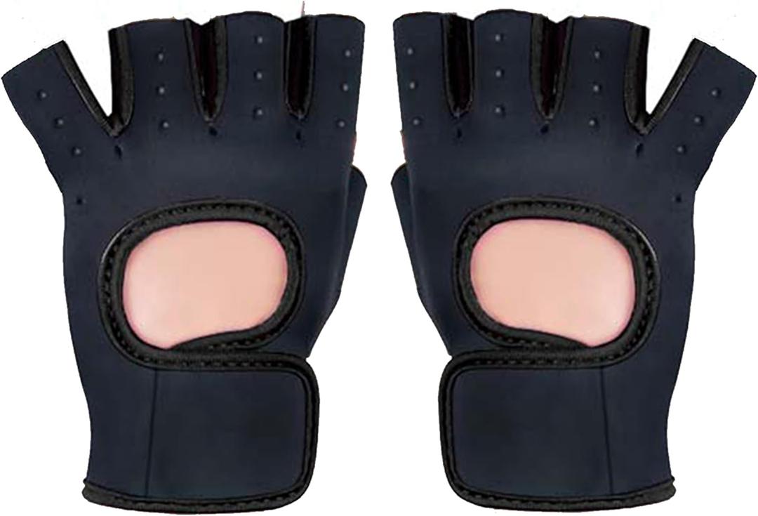 2 x Mens Womens Exercise Gloves Half-Finger Lightweight Protective Gym Workout Weight-Lifting Cycling Training (Black, M)