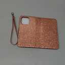 Varikke for iPhone 16 Pro Wallet Case Detachable with RFID Blocking Card Holder for Women, Glitter Leather Strap Strong Magnetic Flip Wallet Removable Phone Case for iPhone 16 Pro 6.3", Rose Gold