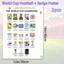 rosulasi Evolution of the World Cup Poster World Cup Merchandise 2026 2PCS word cup Soccer Poster 12x16 Inch for soccer Room Decor for Boys Bedroom decor for Men Teen Gift Game Room
