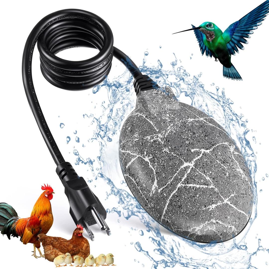 Bird Bath Heaters for Outdoors in Winter, 60W Chicken Water Heater Small Pond Heater De-Icer with Thermostatically Controlled, Pond Warmer for Fish Ponds, Suitable for Birds Chicken Duck Drinking